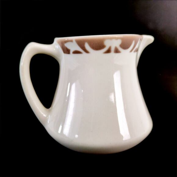 Vtg Syracuse China USA Creamer Syrup Pitcher Nutmeg Ironstone Restaurantware - Picture 2 of 5